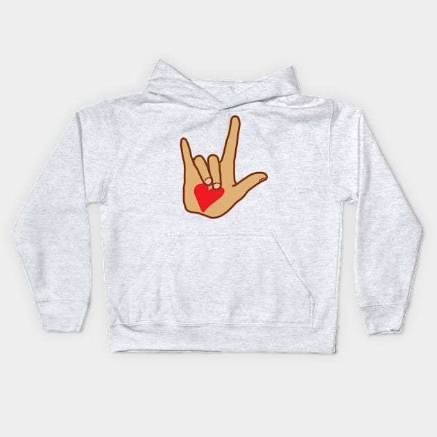 Sign Language Symbol I Love You Kids Hoodie by McNutt